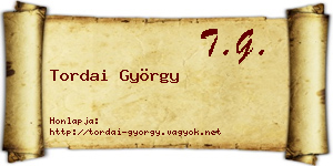 Tordai György névjegykártya