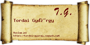 Tordai György névjegykártya